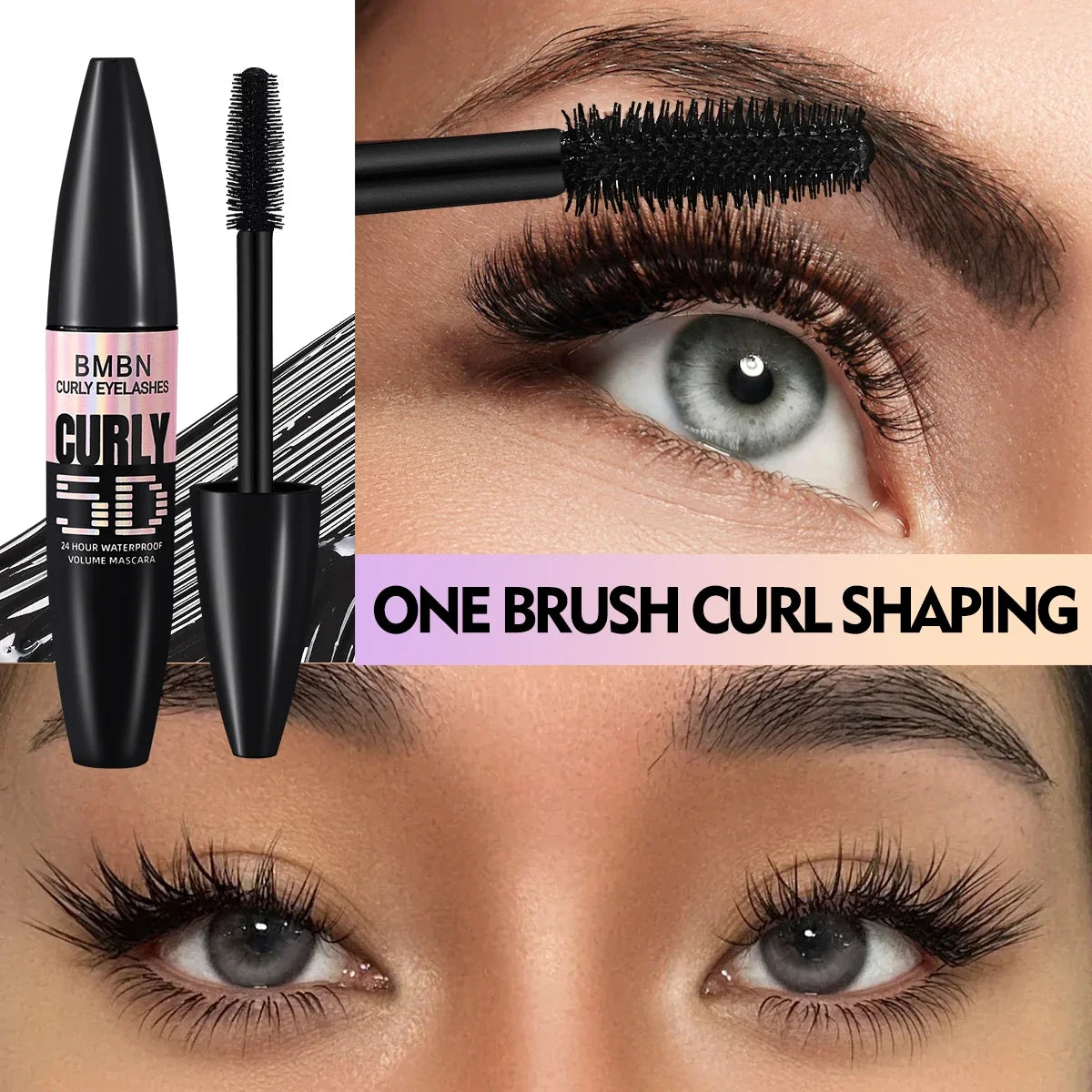 Black Waterproof Volumizing Mascara – Dense, Curly & Sweat-Proof Volumizing Mascara Qme