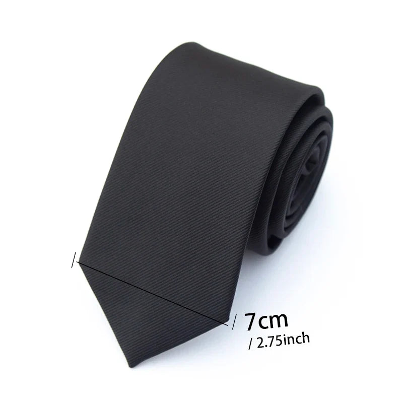 Classic Black Necktie for Men & Women | Wedding & Business Necktie Qme 7 cm