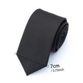 Classic Black Necktie for Men & Women | Wedding & Business Necktie Qme 7 cm