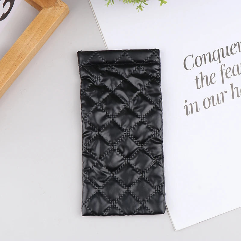 Portable Soft PU Leather Glasses Case – Travel Eyewear Pouch Eyeglasses Case Qst Black
