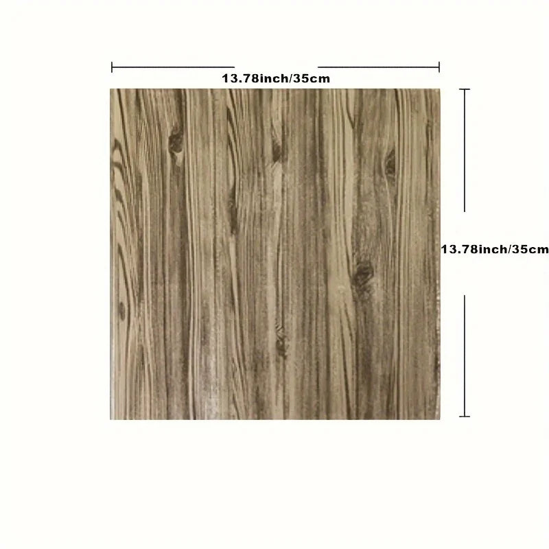 3D Wood Grain Foam Wall Sticker Self-Adhesive 35×35cm Foam Wall Tile Qme B 5pcs 35X35cm
