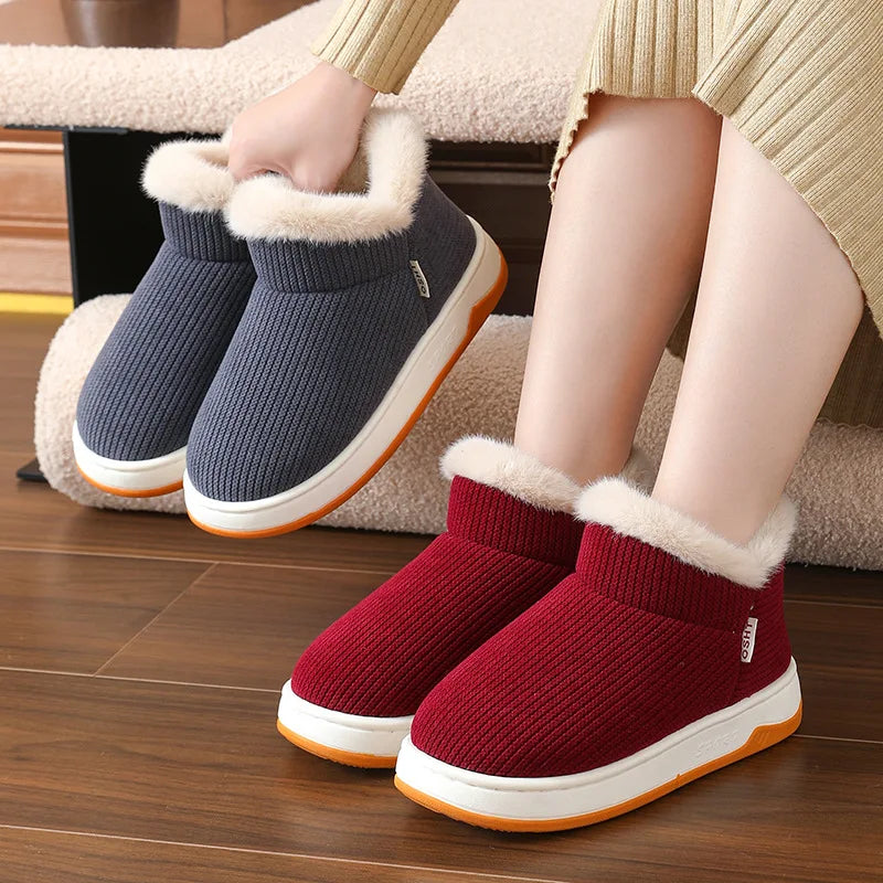 Women's Plush Faux Fur Winter House Slippers – Cozy Indoor Shoes Indoor House Slippers Qst