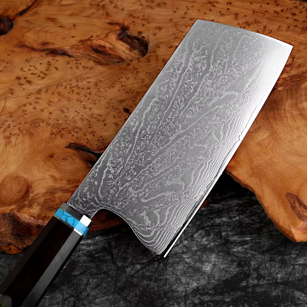 XITUO 6-Piece Damascus Steel Kitchen Knife Set – Resin Handle Kitchen Knife Set Qst