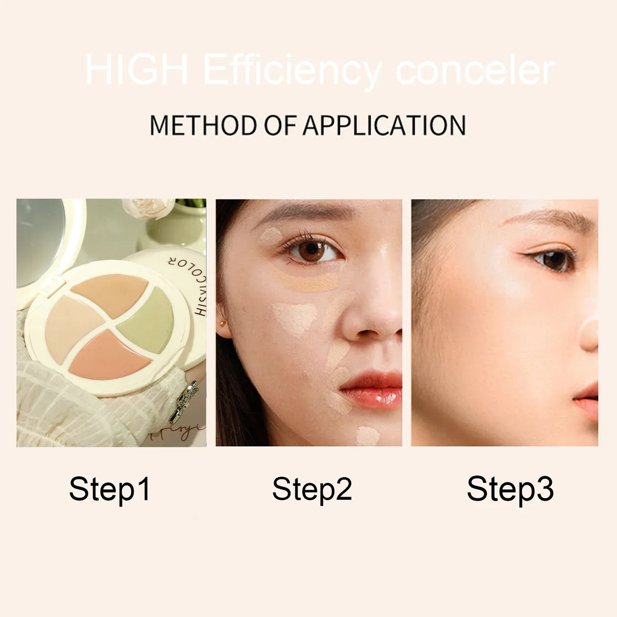 Puff 4-Color Concealer Palette – Waterproof, Long-Lasting Concealer Palette Qme