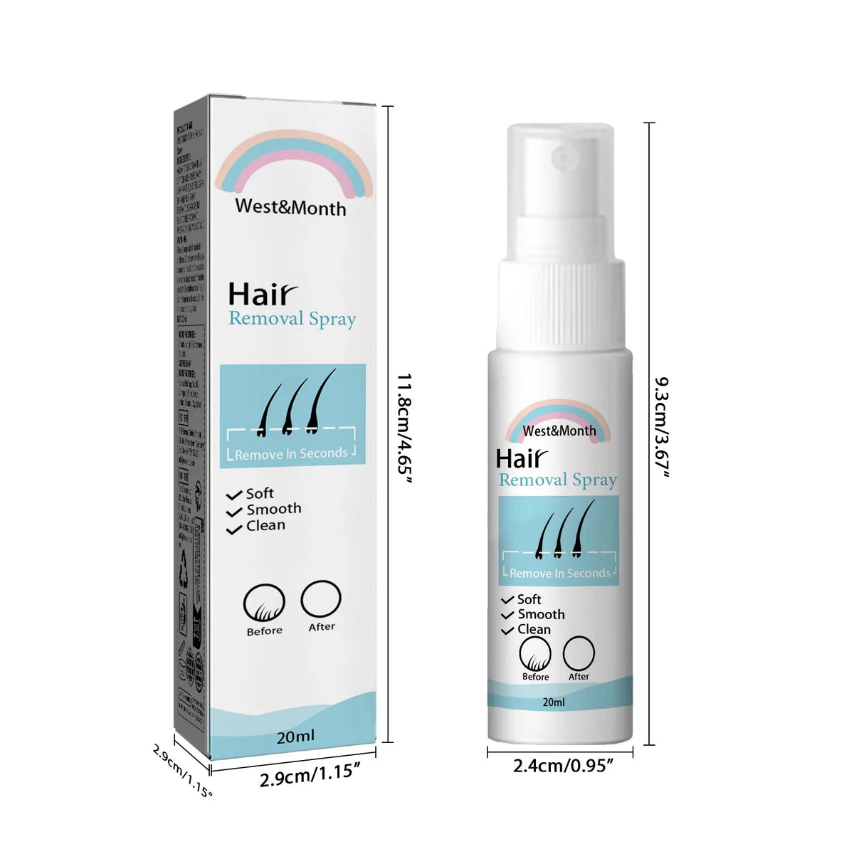 Natural Hair Removal Spray & Growth Inhibitor | Body Depilatory Spray Qme