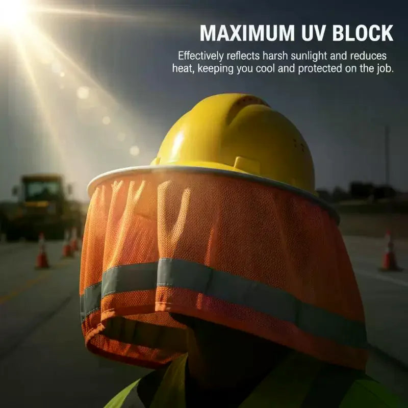 Hard Hat Neck Shield Reflective Sun Shade Brim – UV Cover Hard Hat Neck Shield Qme