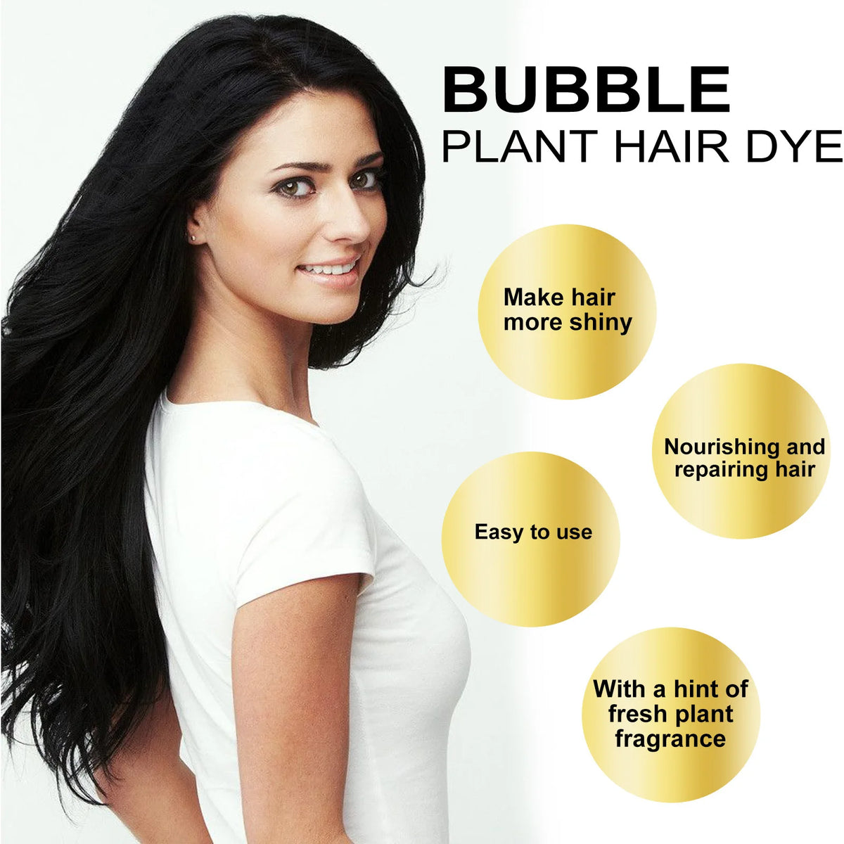 EELHOE Bubble Hair Dye Shampoo – Natural Black & Brown Hair Dye Shampoo Qst