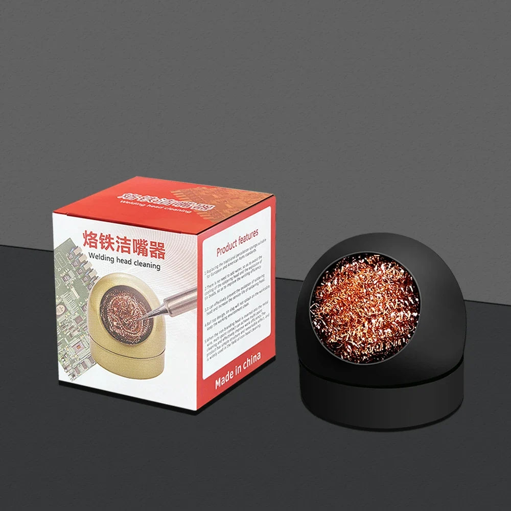 Metal Wire Soldering Iron Tip Cleaner & Stand – Lead-Free Soldering Tip Cleaner Qme