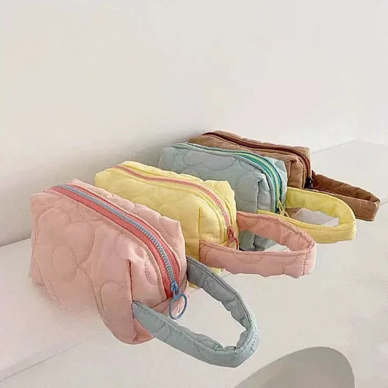 Candy Color Flannel Cartoon Cosmetic Bag | Cute Fashion Pouch Cosmetic Pouch Qme