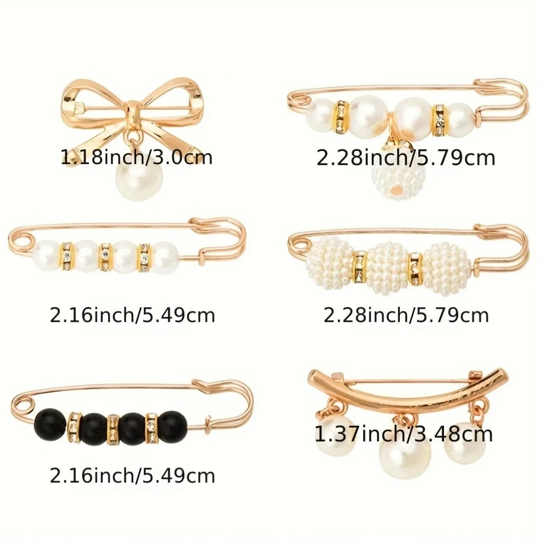 Women's Pearl Waist Adjuster Pins for Trousers & Pants – 8pcs Waist Adjuster Pin Qme