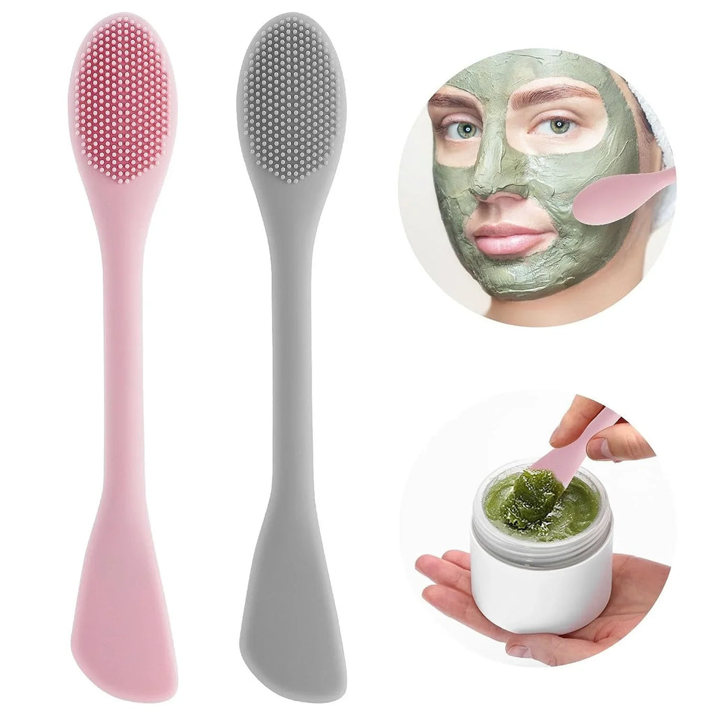 Double-Sided Silicone Face Scrubber & Mask Brush | Cleansing Face Cleansing Brush Qme