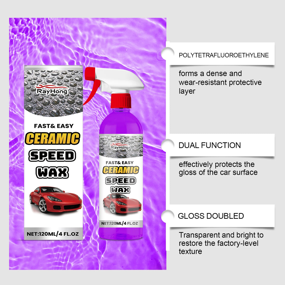 Rayhong 3-in-1 Car Coating Spray – Waterproof & Brightening Car Coating Spray Qst