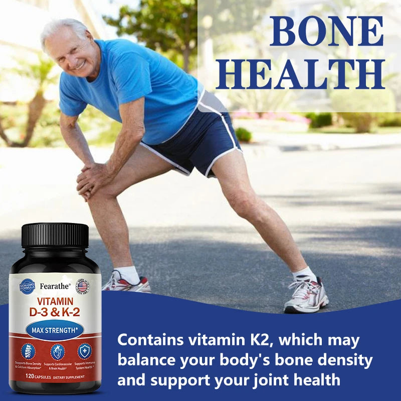 Vitamin D3 2000IU + K2 MK-7 75mcg Capsules | Non-GMO Daily Vitamin Supplement Qst