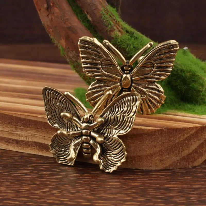 Brass Butterfly Desk Ornament | Resin Insect Statue Décor Decorative Figurine Qme