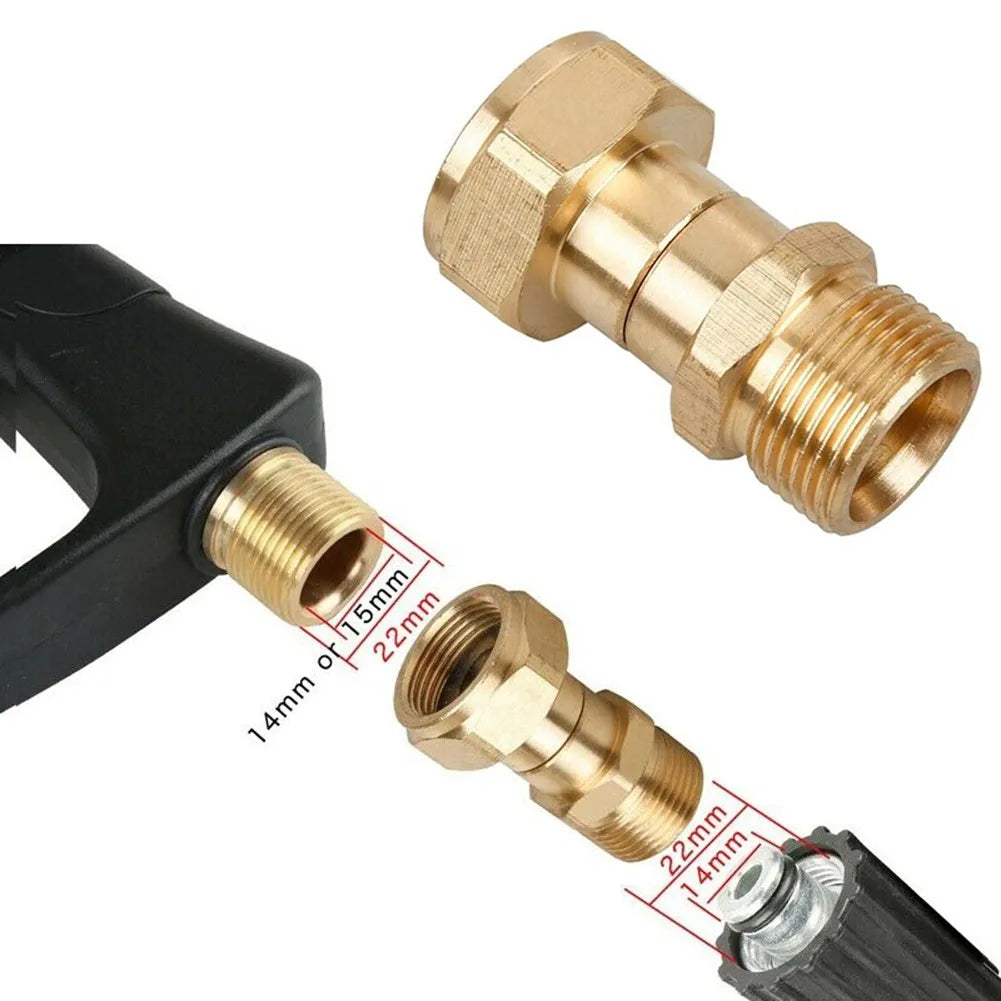 Brass M22 Pressure Washer Swivel Joint Fitting – 360° Rotation Pressure Washer Fitting Qme Default Title
