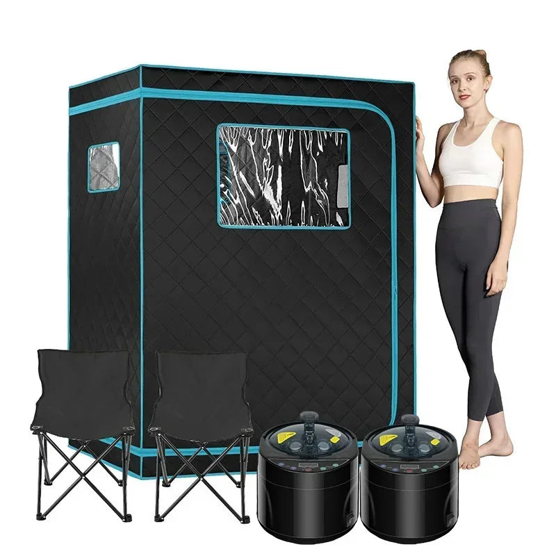 Full-Size Home Steam Sauna Tent – 4L 1500W, 1–2 Person Steam Sauna Tent Qst