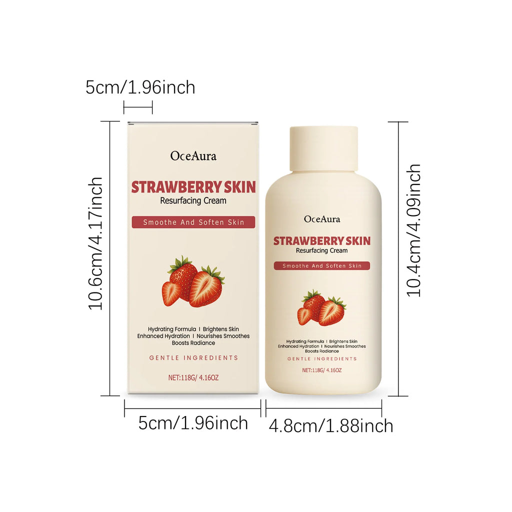 OceAura Strawberry Body Cream – Moisturizing Softening Lotion 118g Body Moisturizer Cream Qst