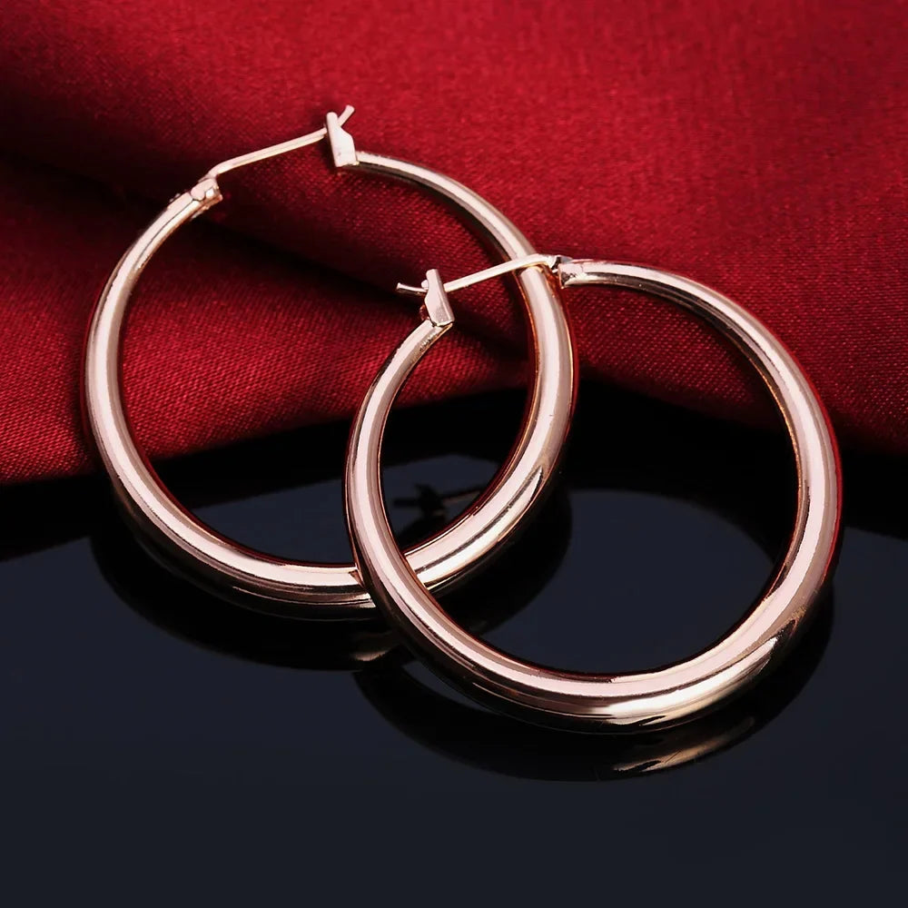 925 Sterling Silver Y2K Round Earrings | 18K Gold Plated Sterling Silver Earrings Qme