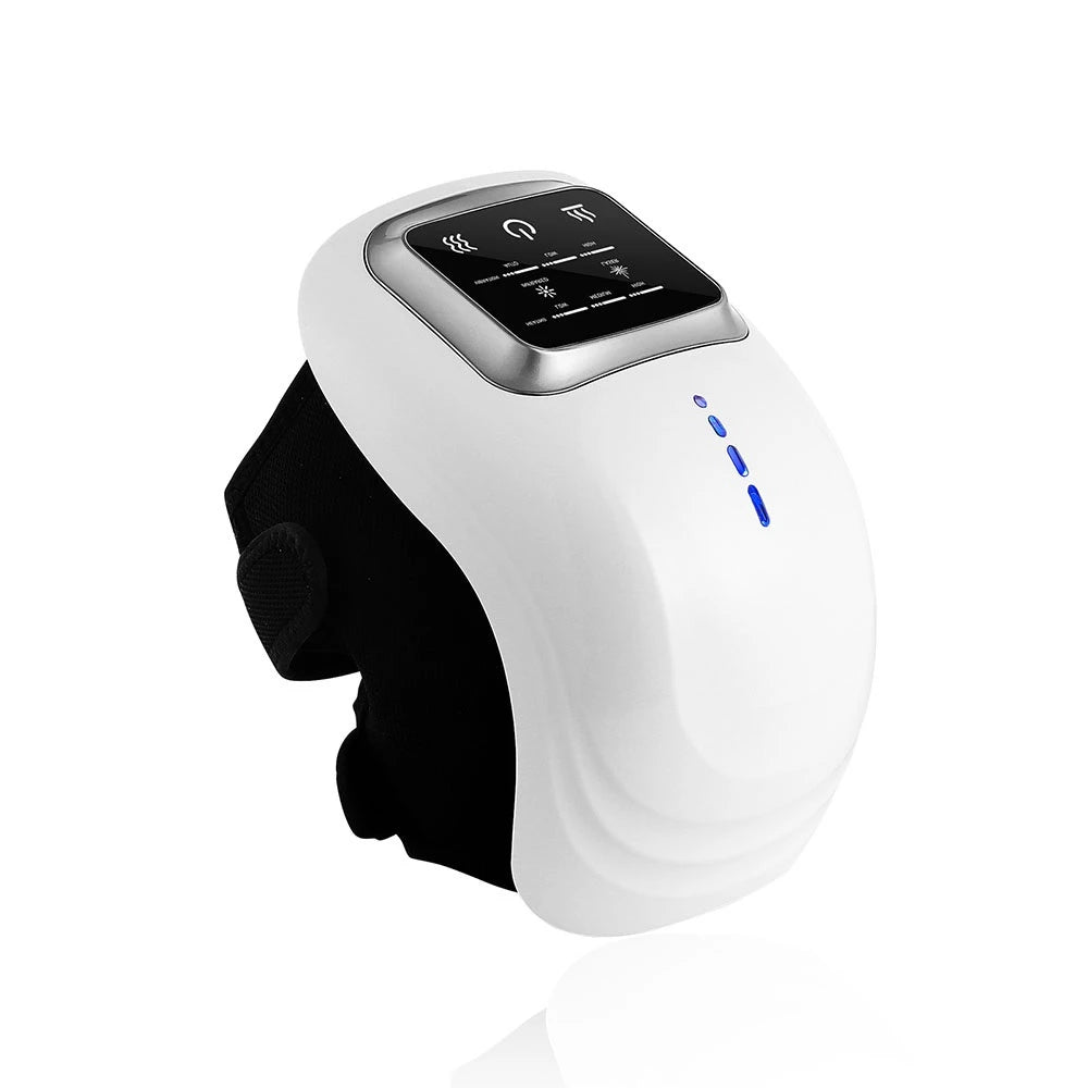 Wireless Smart Knee Massager – Heat, Vibration & Compression Electric Knee Massager Qst Silver