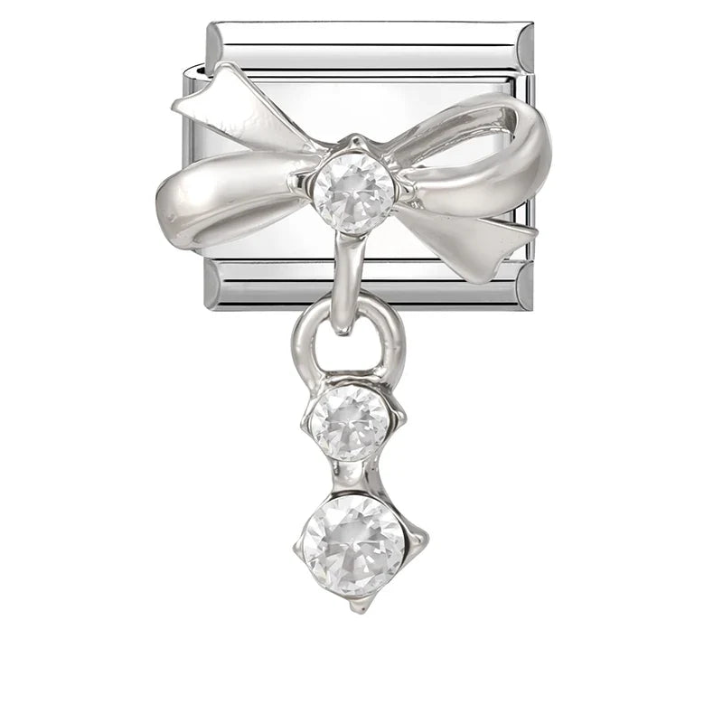 Zircon Heart Bird Bowknot Star Pendant Italian Charm | 9mm