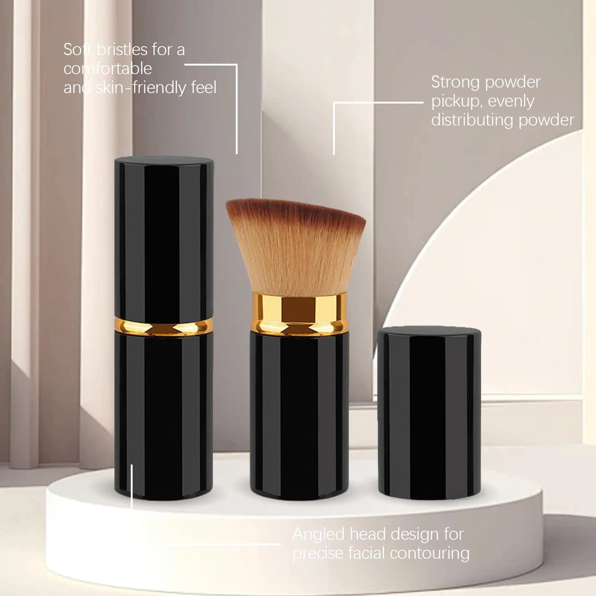 Large Angled Makeup Brush – Dense Soft Bristles, Foundation & Blush Makeup Brush Qst