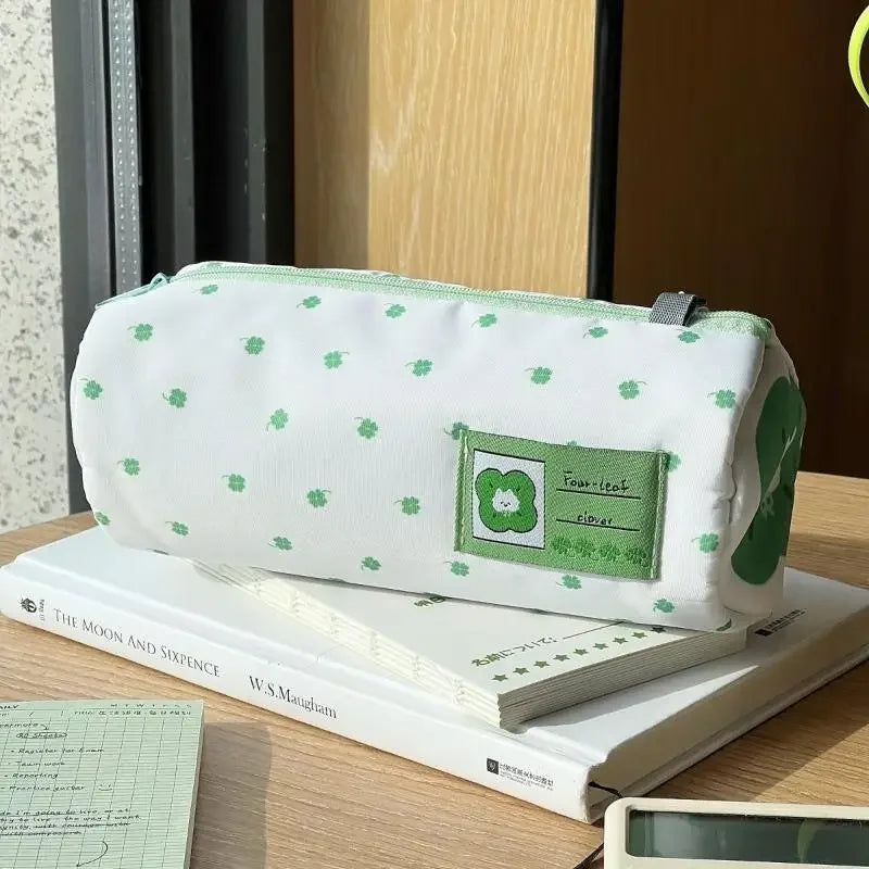 Cute Four-Leaf Clover Kitten Pencil Organizer | Desk Accessory Desk Pencil Organizer Qme