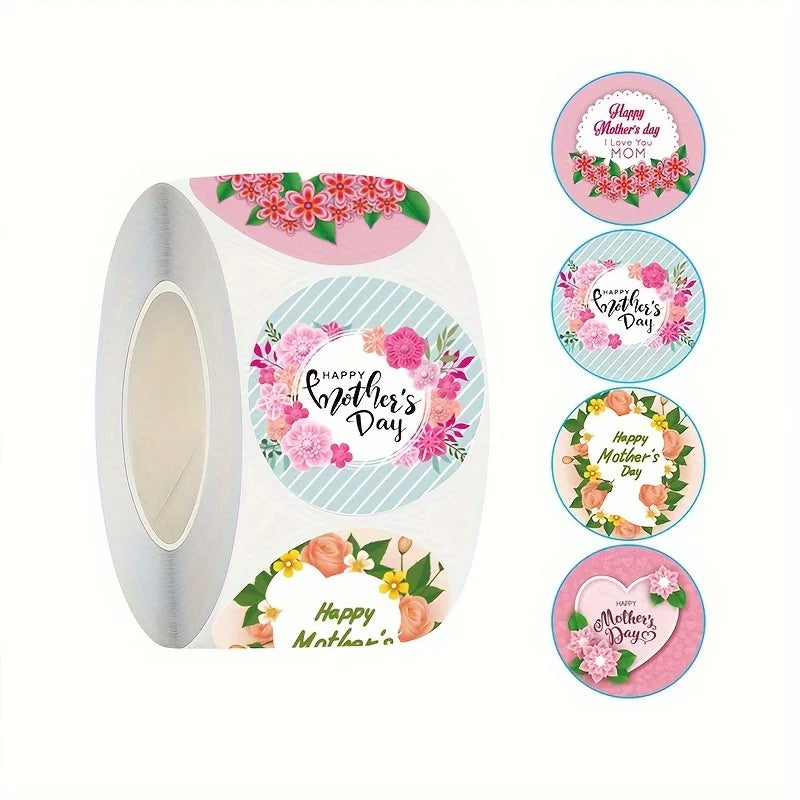 Adhesive Wedding Decoration Label Roll | Gift Packaging Wedding Label Roll Qme Pink
