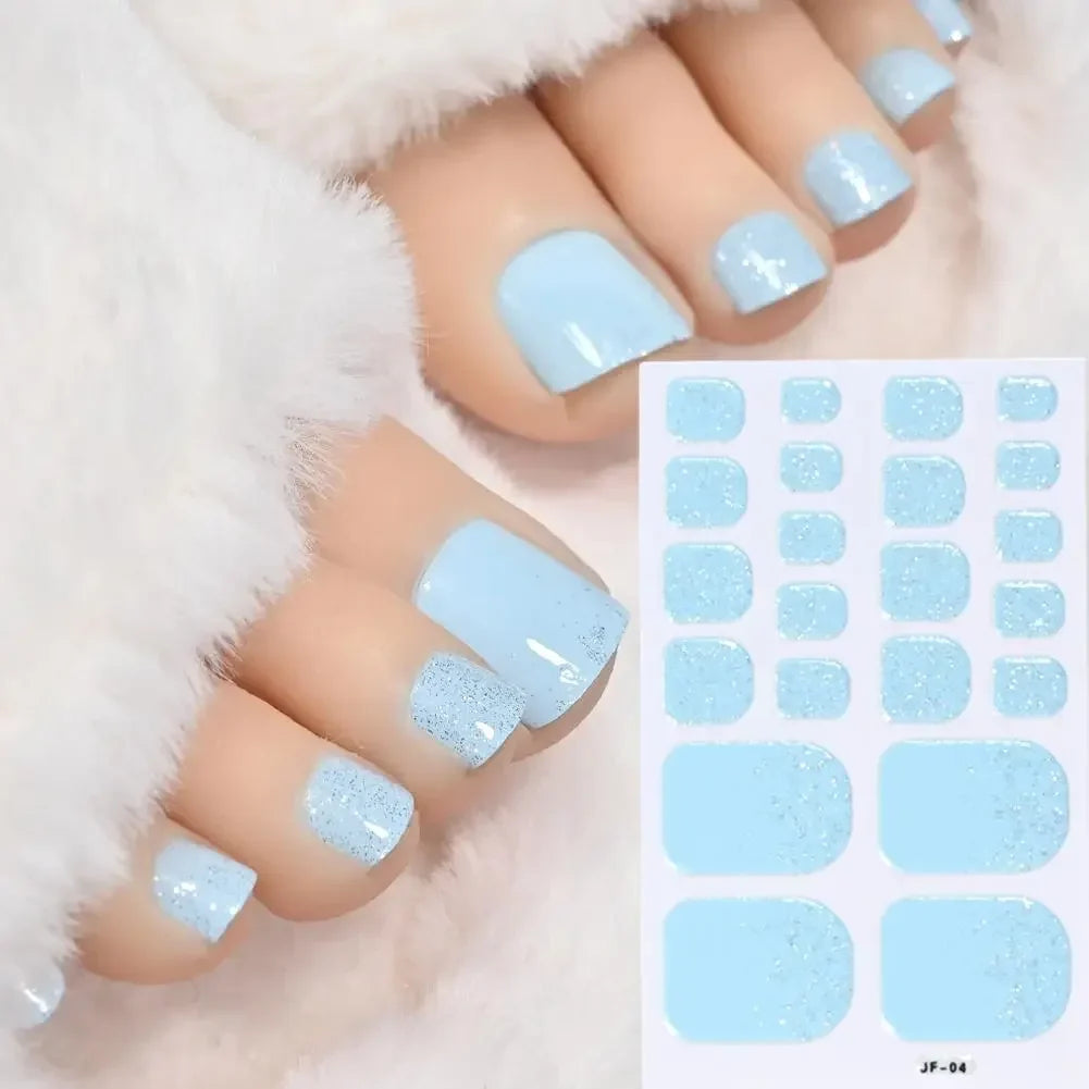 French Black Toe Nail Stickers – 22 Tips No-Bake Wraps Toenail Sticker Wraps Qme D CN