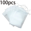 Food Grade Non-Woven Tea Filter Bags with String – 100 Pack Tea Filter Bags Qme 100pcs
