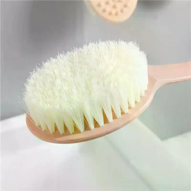 Long Handle Back Brush – Soft Bristles & Massage Nodes for Shower Shower Back Brush Qme