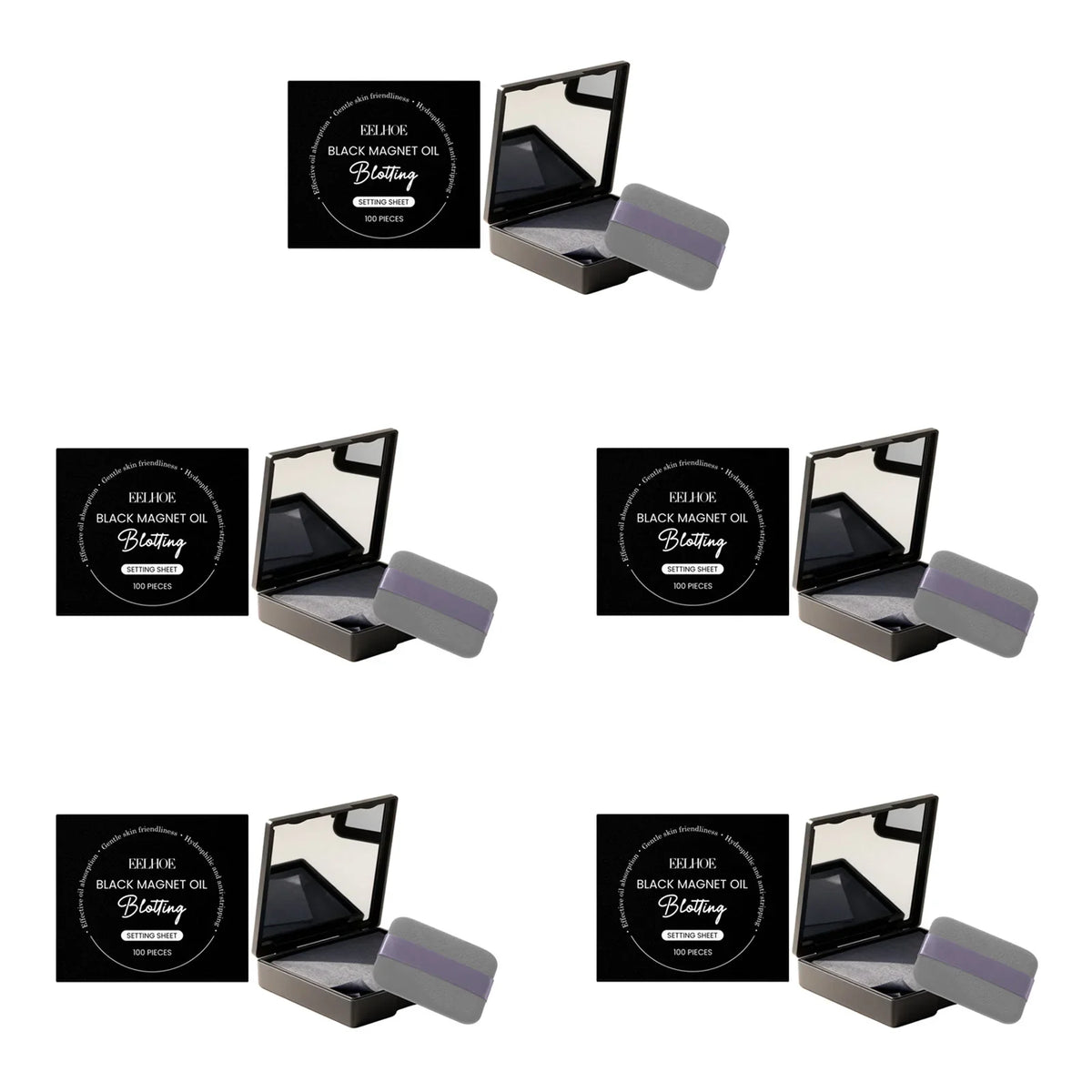 Oil Blotting Papers with Mirror – Shine Control | Qme Oil Blotting Papers Qme 5 Sets