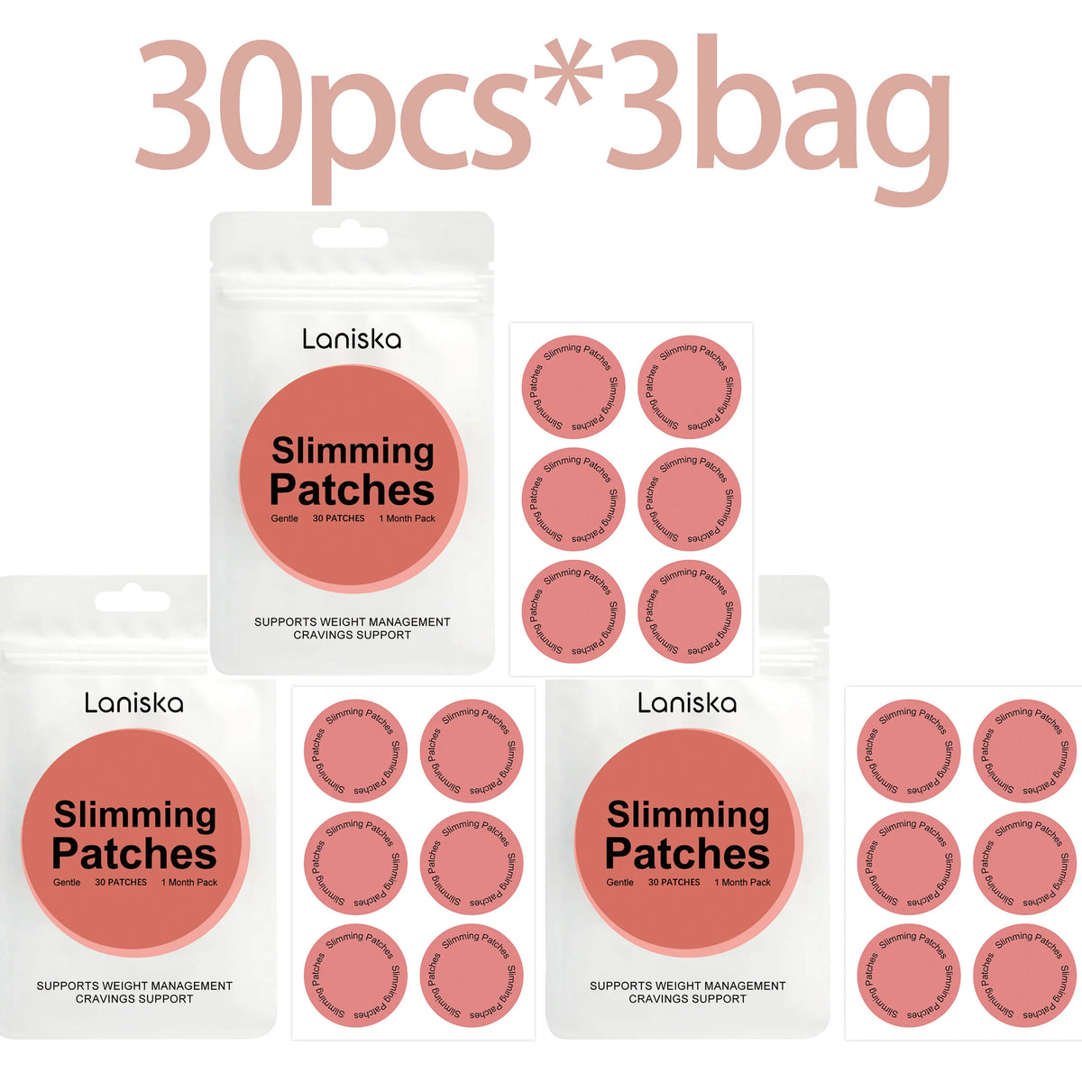Laniska Daily Hydration Body Care Patches – Firm & Refresh Skin Body Care Patches Qst 30pcs X 3bag