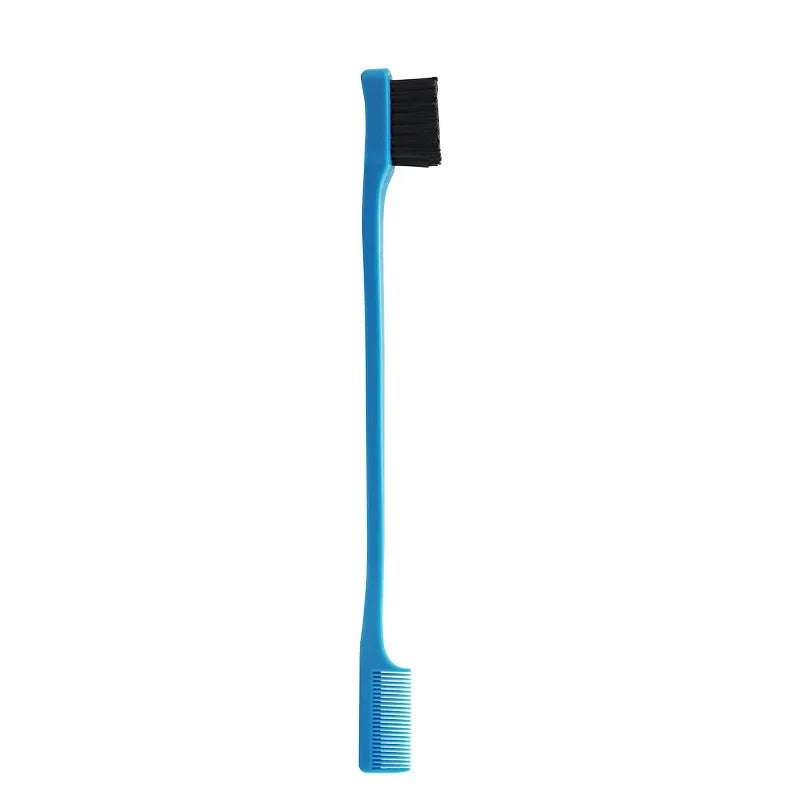 Anti-Static Edge Brush Comb 2-in-1 Double-Sided Styling Tool Edge Brush Comb Qme Blue