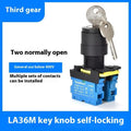 10A Rotary Key Switch 2/3 Position NO NC Knob Selector 22mm Rotary Key Switch Qme 3gear 2NO