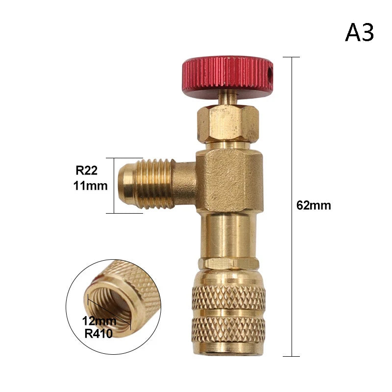 R410A R22 Refrigerant Safety Valve 1/4" AC Charging Adapter Refrigerant Safety Valve Qst A3