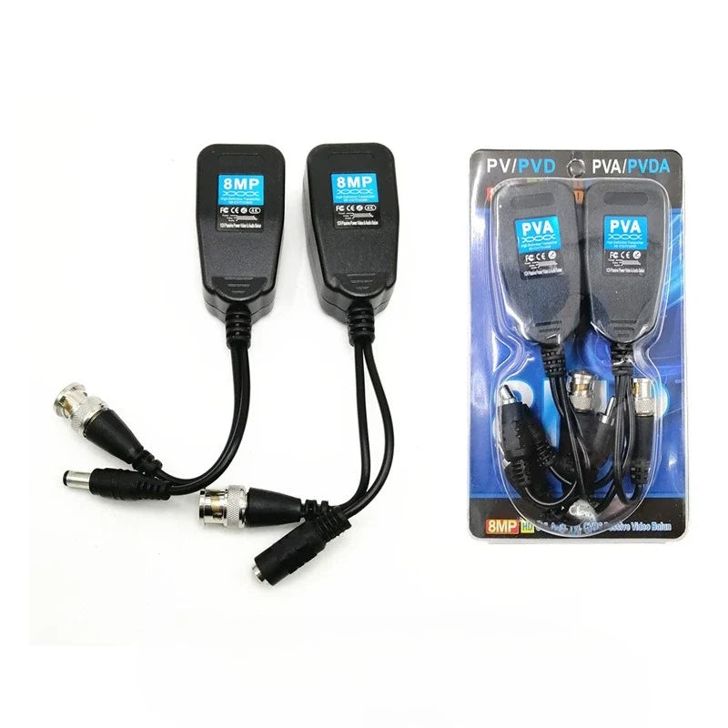 5-Pair HD Twisted Pair Video & Power Transmitter – Coaxial Kit Video Power Transmitter Qme Black
