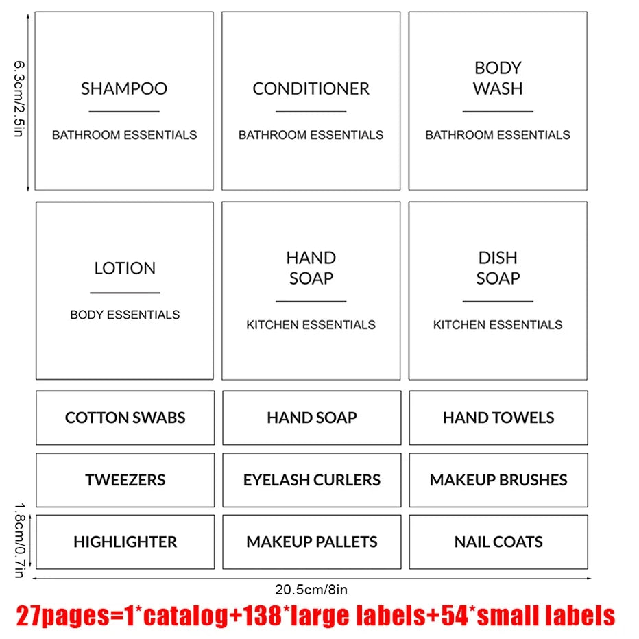 Waterproof Bathroom Label Stickers for Travel Bottles | Qme Waterproof Label Stickers Qme white