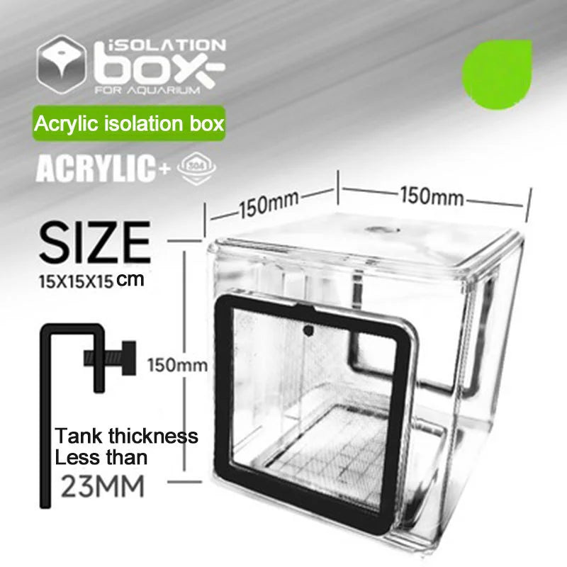 Aquarium Fish Tank Acrylic Isolation Box – Stainless Mesh Aquarium Isolation Box Qme isolation box