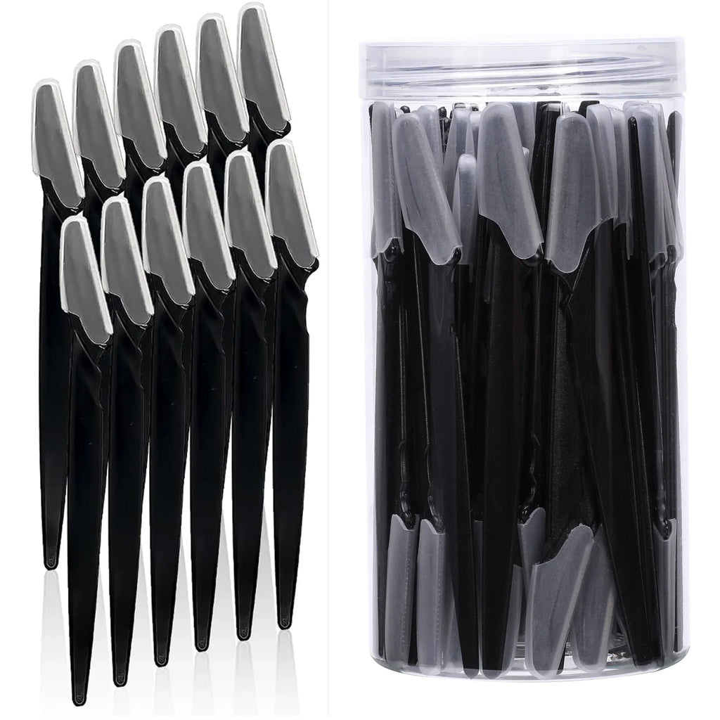 30-Pack Eyebrow Razors with Case – Stainless Steel Blades Eyebrow Razor Set Qme