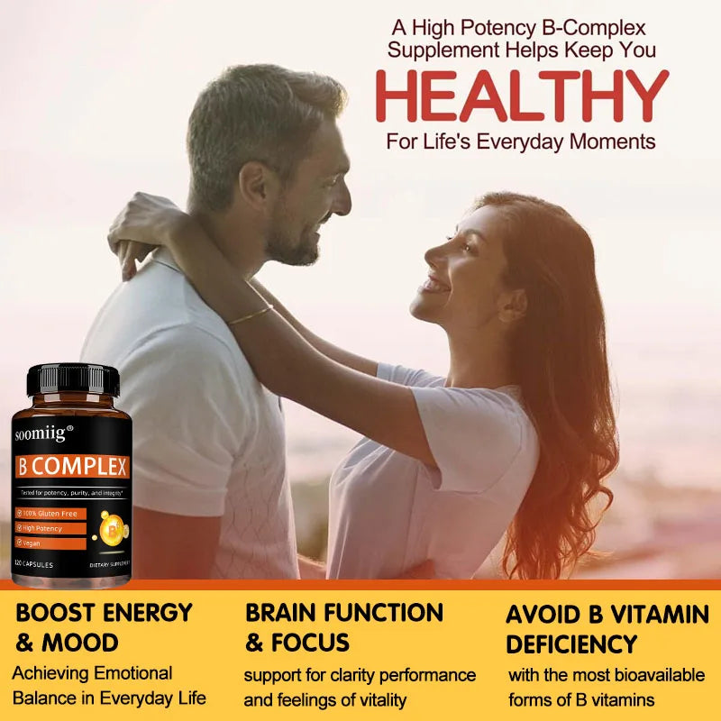 SOOMIIG Vitamin B Complex Capsules – Energy & Skin Support Vitamin B Supplement Qst