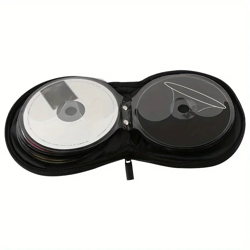 Portable Round CD DVD Storage Case – Oxford Cloth Wallet Holder CD DVD Storage Case Qme
