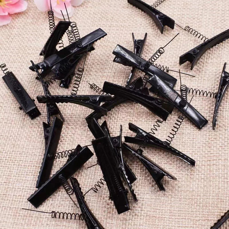 10 Pcs Black Metal Coil Spring Hair Clips 40mm DIY Craft Hair Clips Set Qst