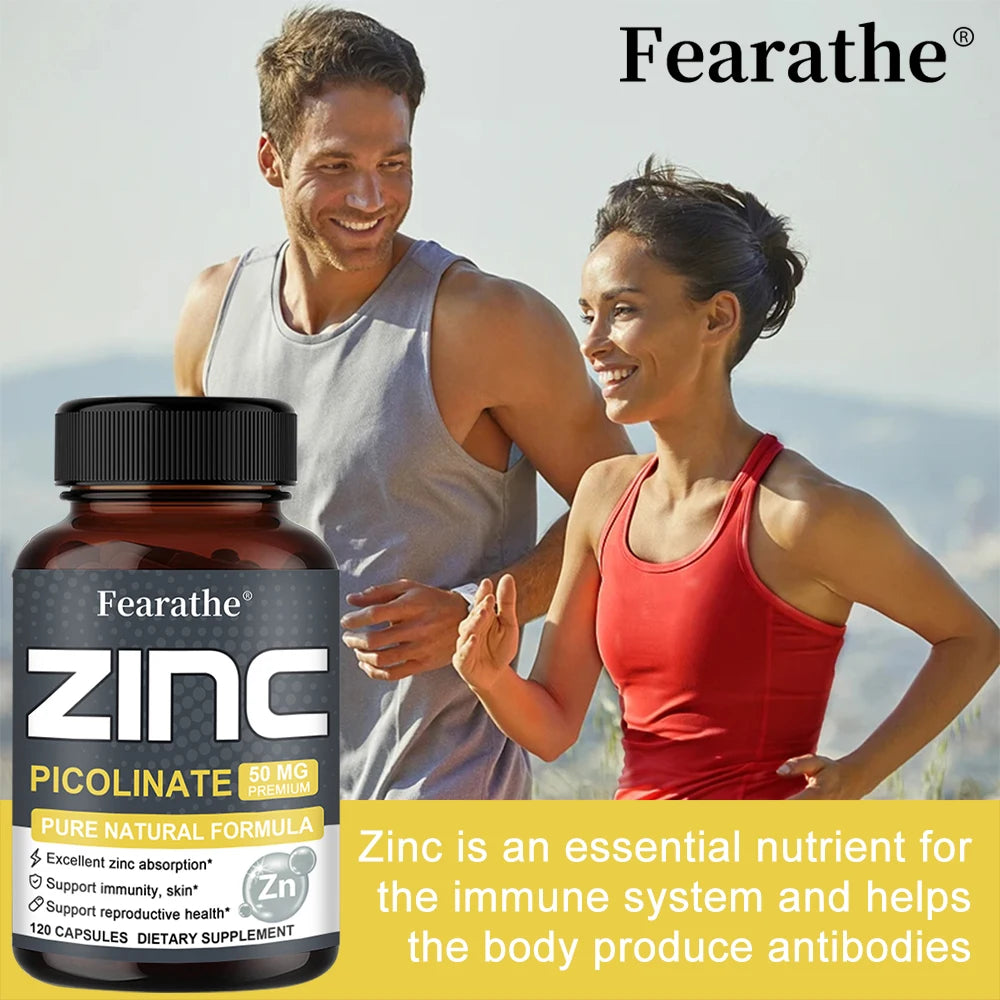 Zinc 50mg High Potency Zinc Picolinate Supplement | Fearathe Zinc Supplement Qst