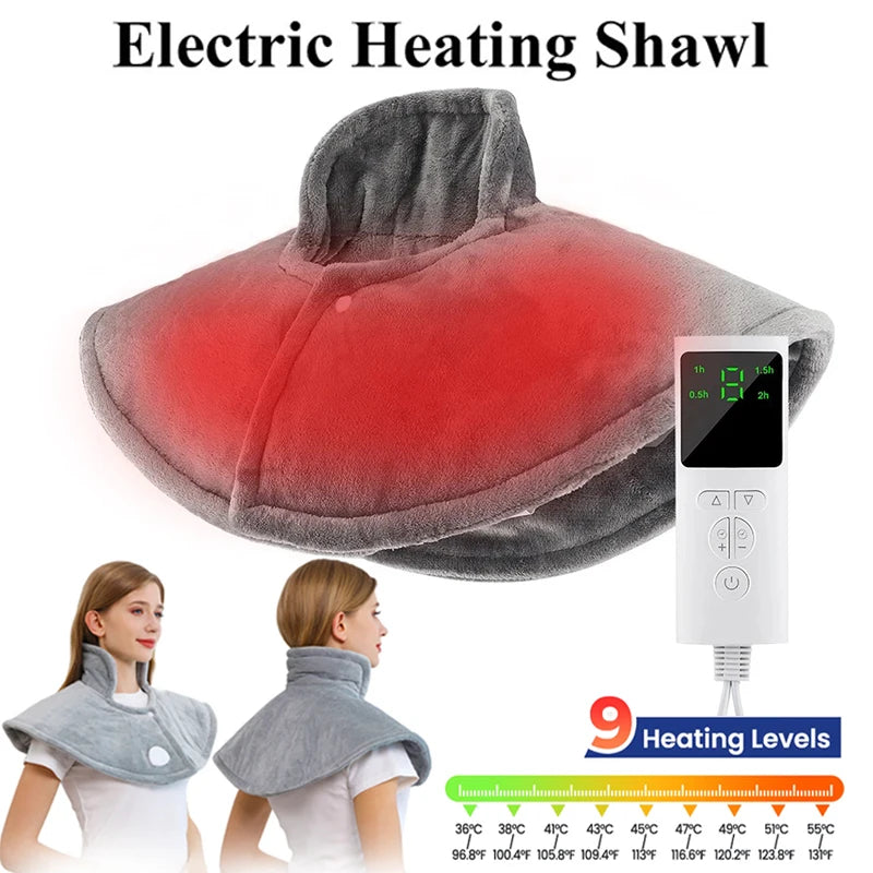 Electric Neck Massager Shawl – 9-Level Heat & Vibration Neck Massager Shawl Qst