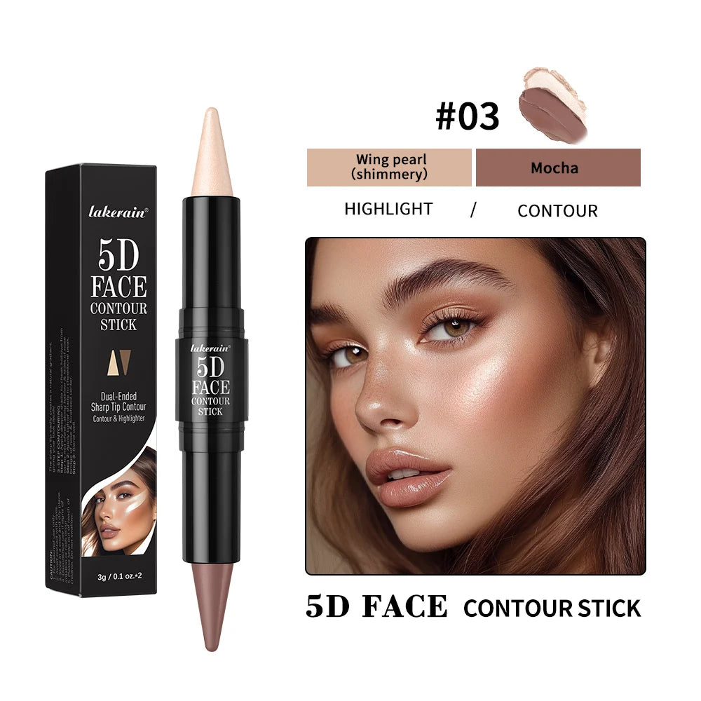 Double-Ended Contour & Highlight Stick – Cream Bronzer Concealer Contour Makeup Stick Qst 03 3g