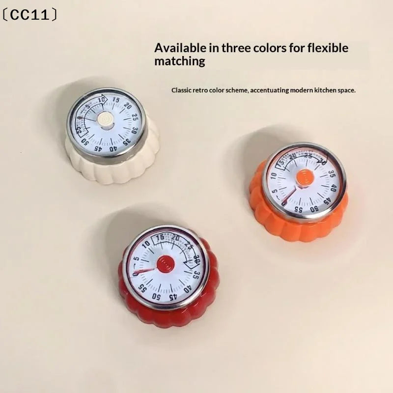 Pumpkin Mechanical Kitchen Timer – Battery-Free 60-Min Countdown Mechanical Kitchen Timer Qme
