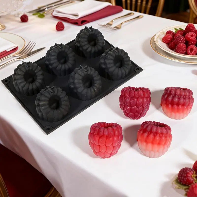 6-Cell Blueberry & Raspberry Silicone Mousse Mould | Fruit Design Silicone Mousse Mould Qme