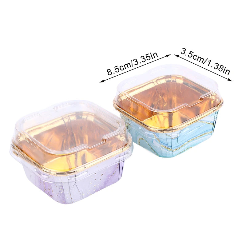 50Pcs Square Cupcake Liners & Lids – Disposable Baking Cups Baking Cups & Liners Qst