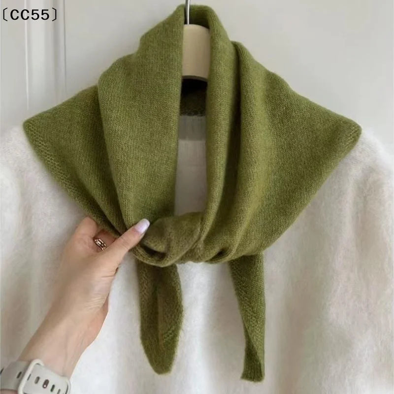 Women's Knitted Triangular Scarf – Warm Versatile Headscarf Knitted Triangle Scarf Qst