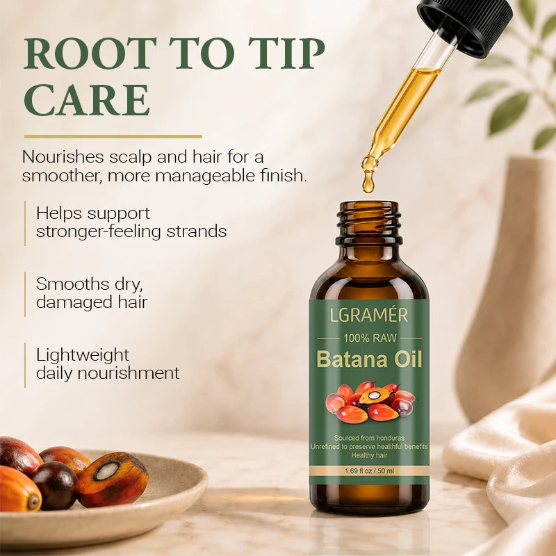 LGRAMER Raw Batana Hair Oil – Deep Nourishing Treatment Hair Treatment Oil Qst